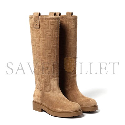 FENDI THREAD LIGHT BROWN SUEDE BOOTS 8W8574AY9PF0XFY FENDI THREAD LIGHT BROWN SUEDE BOOTS 8W8574AY9PF0XFY